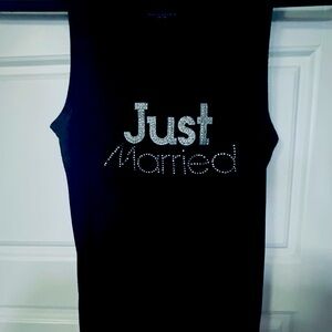 Black 'Just Married' Tank Top